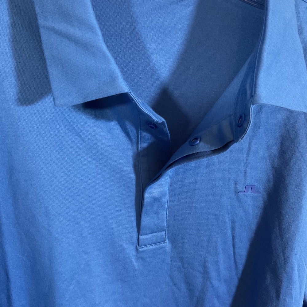 J.Lindeberg Perry Long Sleeve Golf Polo Shirt Mens XXL Regular Fit Blue Preppy - Picture 5 of 12